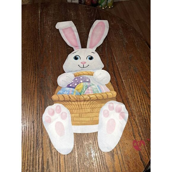 2 Garden Flags Easter Bunny and Life is Beautiful Shaped and Embroidered - Picture 2 of 7